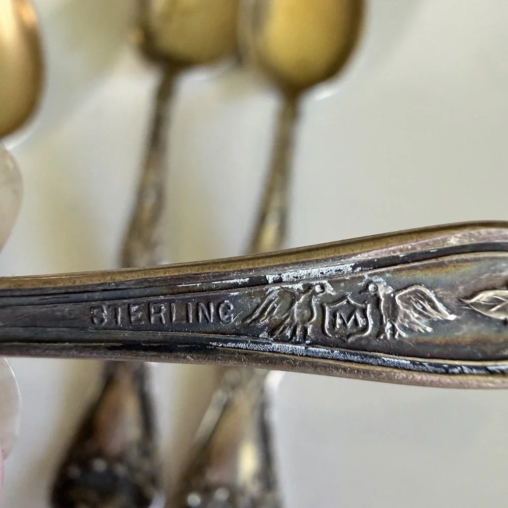 Antique Whiting Sterling Silver Louis XV Teaspoons Set of 6 No Monograms 4